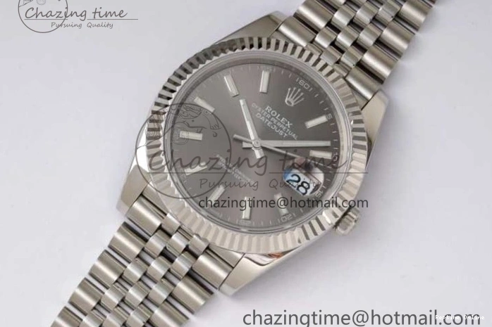 0219 Trendsetting DateJust 41 126334 ZF 1:1 Best Edition 904L Steel Gray Dial Stick Marker on Jubilee Bracelet A 2372